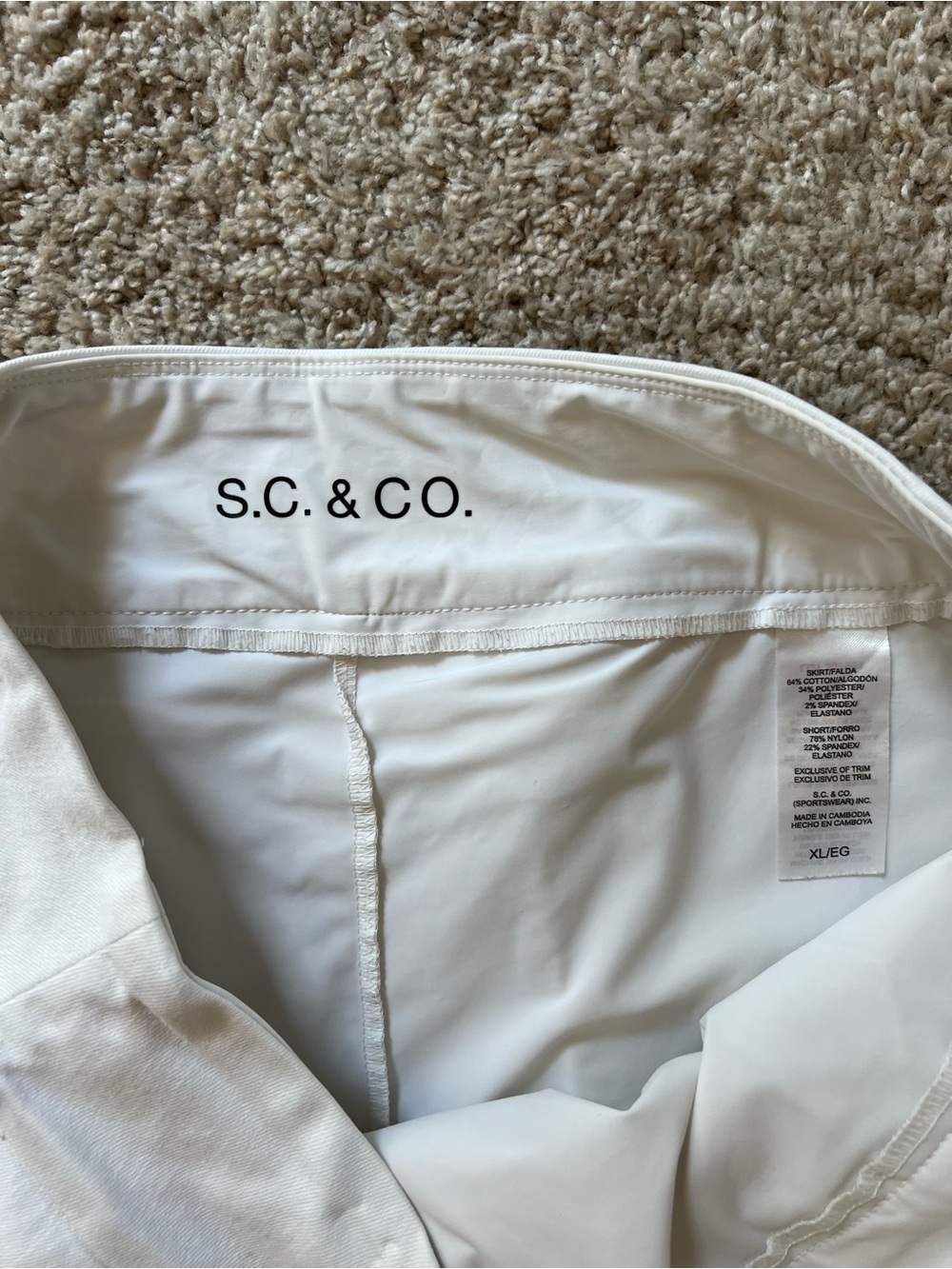 Classic White Women’s Denim Skort - Picture 3 of 3